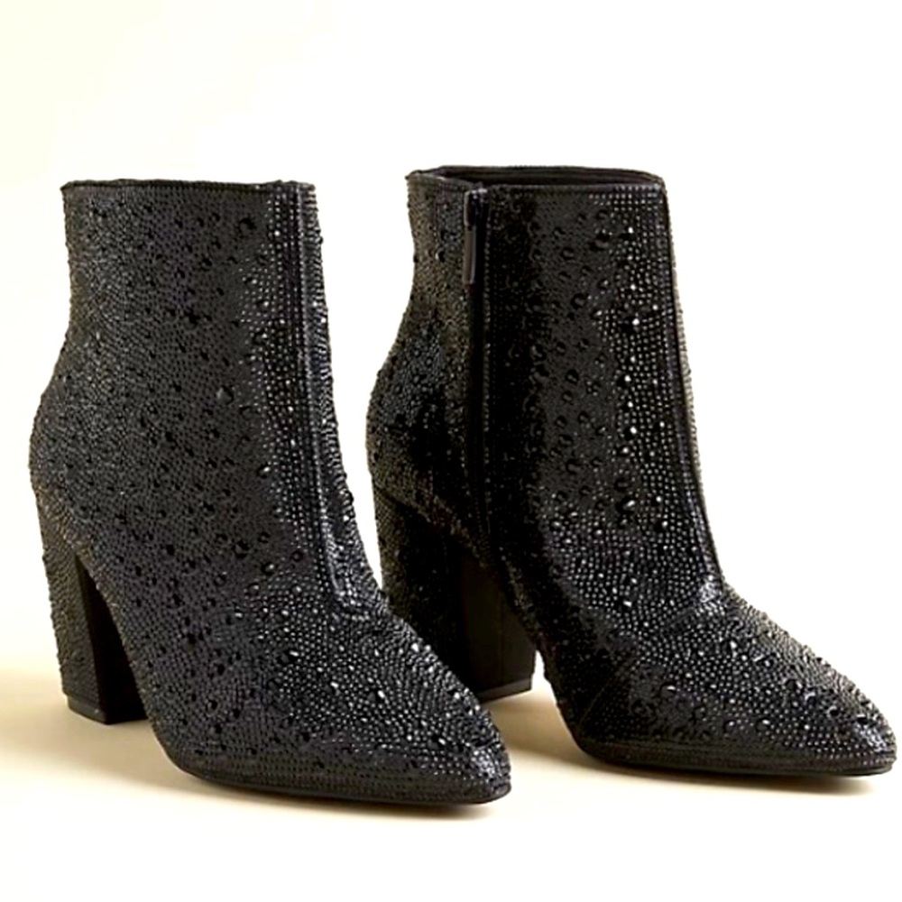 Torrid Betsey Johnson Black Bling Boots - size 10